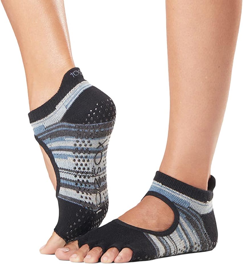 toesox Bellarina Half-Toe Grip Socks for Women, Pilates Socks with Non-Slip Grippy Sole for Yoga, Barre, Dance and Ballet