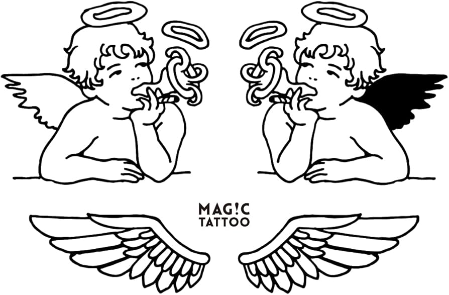 Amazon.co.jp: 【2枚セット】No.034_Bad angel&feather/天使,羽,2週間