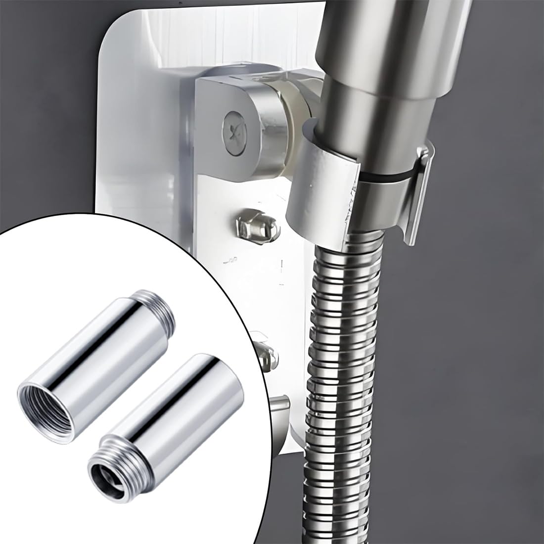 2 Pezzi Tubo Di Prolunga Per Soffione Doccia 50Mm Braccio Di Estensione Testa Di Doccia Braccio Di Prolunga Per Tubo Doccia In Acciaio Inossidabile Per Sostenere Ed Estendere Soffione Doccia