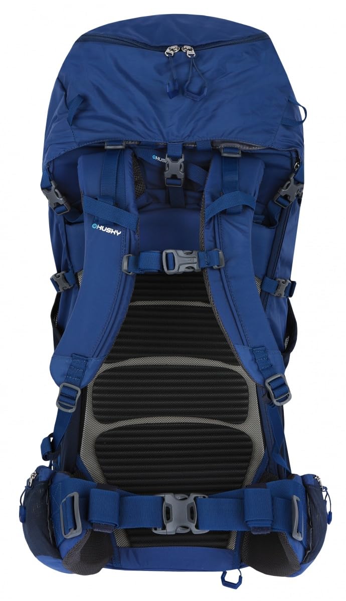 Husky Expeditionsrucksack 70L – Ultraleichter & Robuster Trekkingrucksack mit Verstellbarem Rückensystem, Viel Stauraum & Regenhülle für Abenteuer & Reisen (Ranis, Blau)