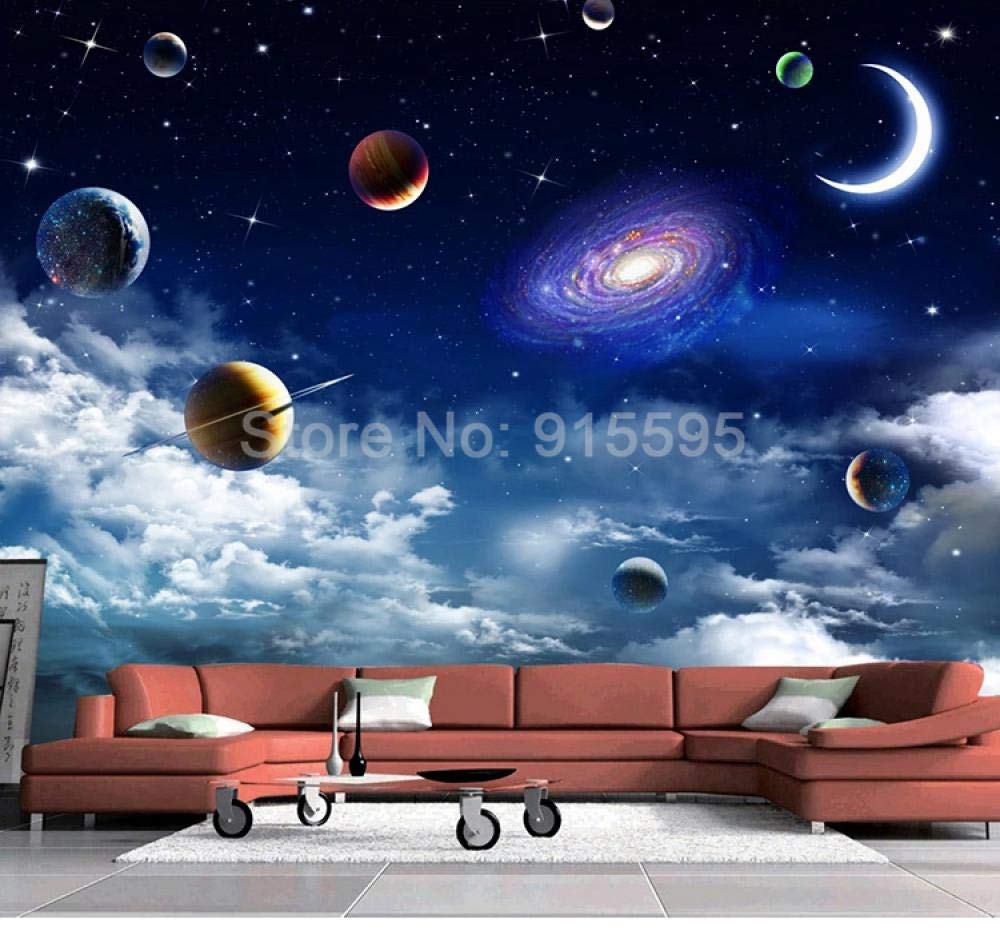 Papier peint panoramique 3D ciel étoilé WLLLO 250x175 cm pour salon et chambre