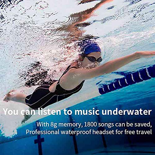 yasoe Auriculares InaláMbricos IPX8 S1200 Auriculares de NatacióN Impermeables Auriculares Deportivos Auriculares Bluetooth Reproductor de MP3 EstéReo 8G (Negro)