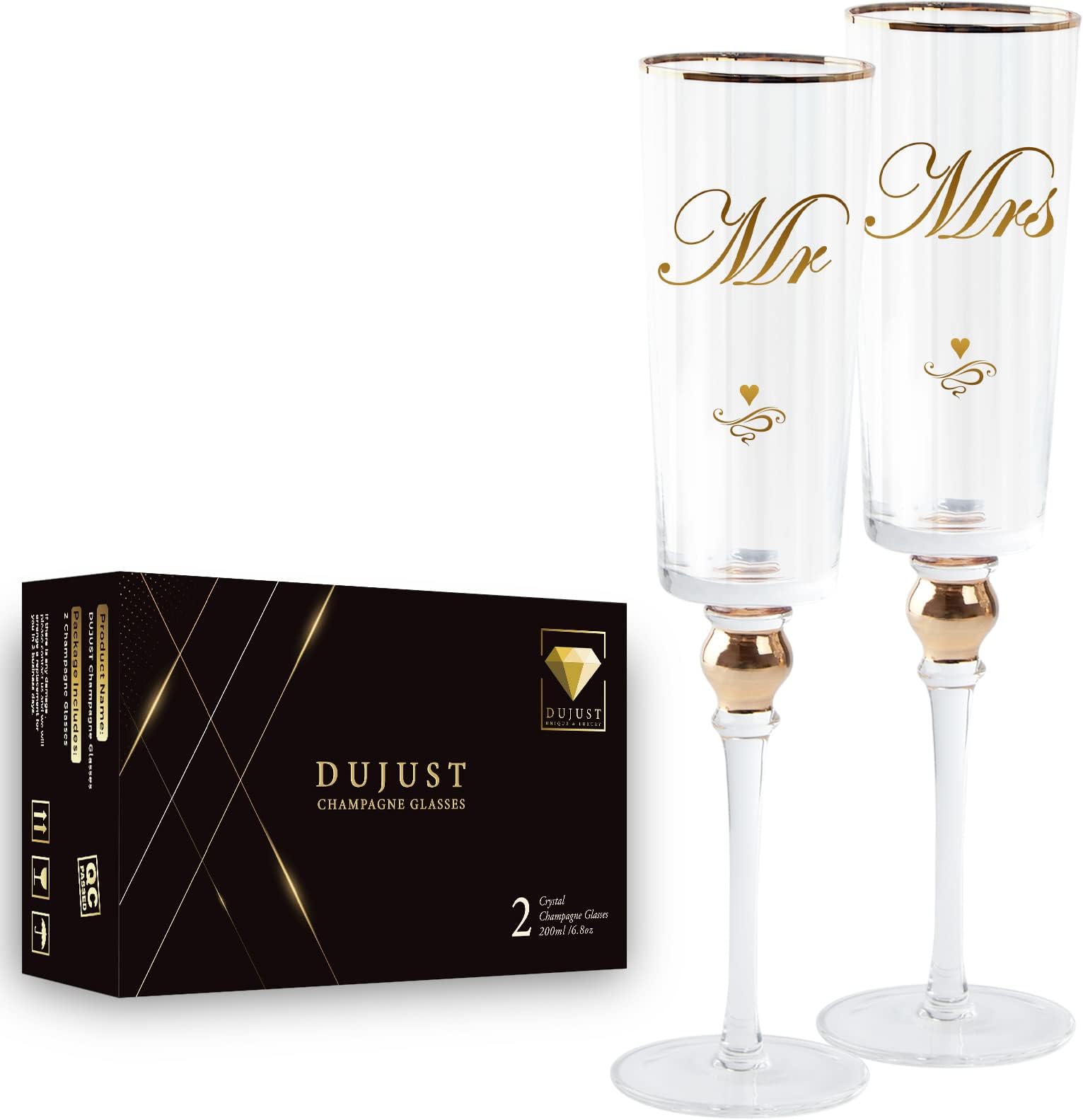 Gobelets à Vin His & Hers, Lot De 2, Inox, Blanc, Pour Mariage, EVJF, Saint-Valentin, Personnalisables