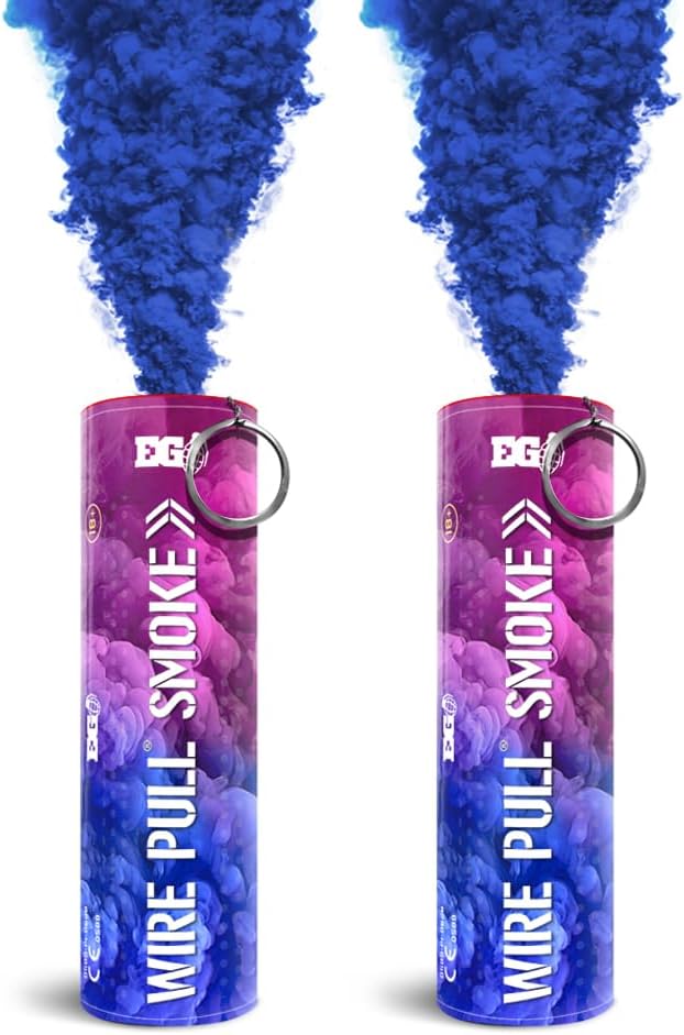 Enola Gaye WP40 Gender Reveal Smoke Grenade Pack of 2 Wire Pull® Perfect for Baby Shower | Gender Reveal Party | Photography | Special Effects (Blue)
