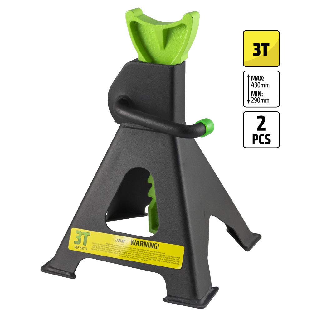 Kit Cric CRICK martinetto idraulico sollevatore per auto portata max 3.5T con alzata MAX 50CM con coppia di cavalletti portata Max 3 Ton per auto garage BY JBM