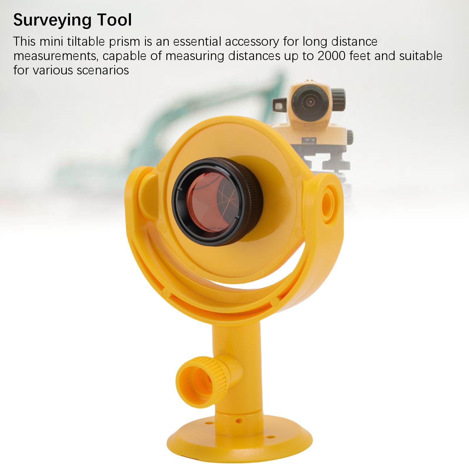Eujgoov Prisma für Totalstation Neigbar 17 5mm Konstante Mini Vermessungsprisma mit Halterung