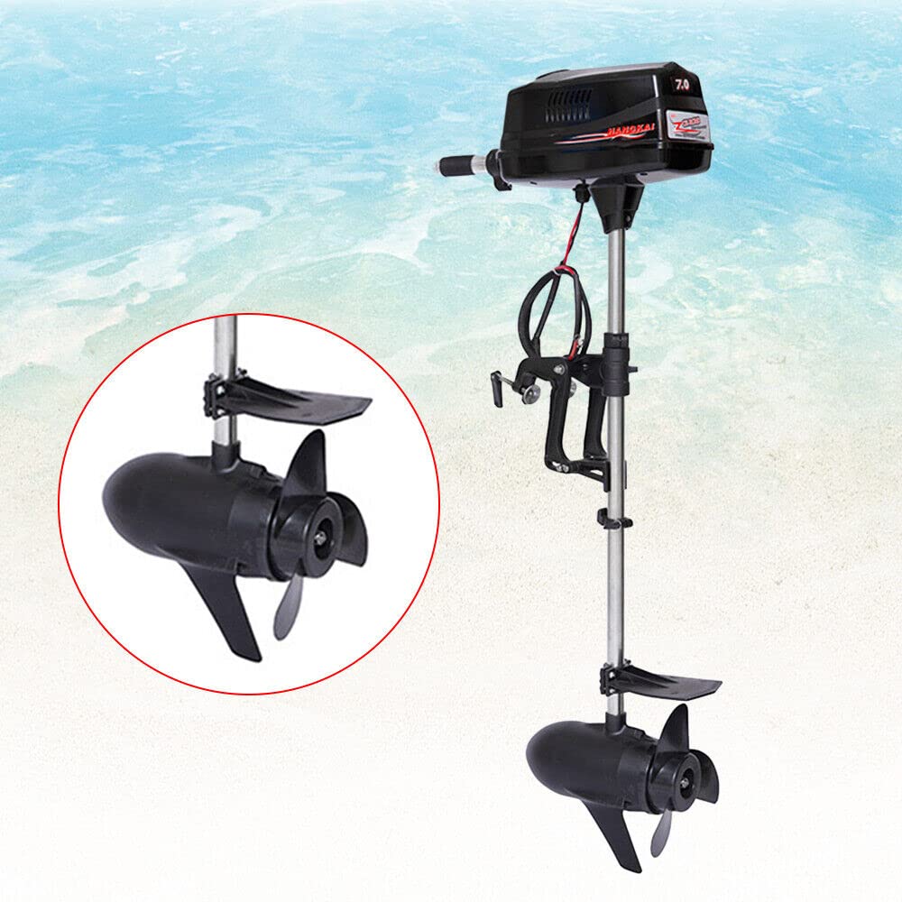 YUNRUX 65LBS Bootsmotor Außenbordmotor Elektromotor Außenborder Bootsmotor für Schlauchboote, Fischerboote (ohne Batterie