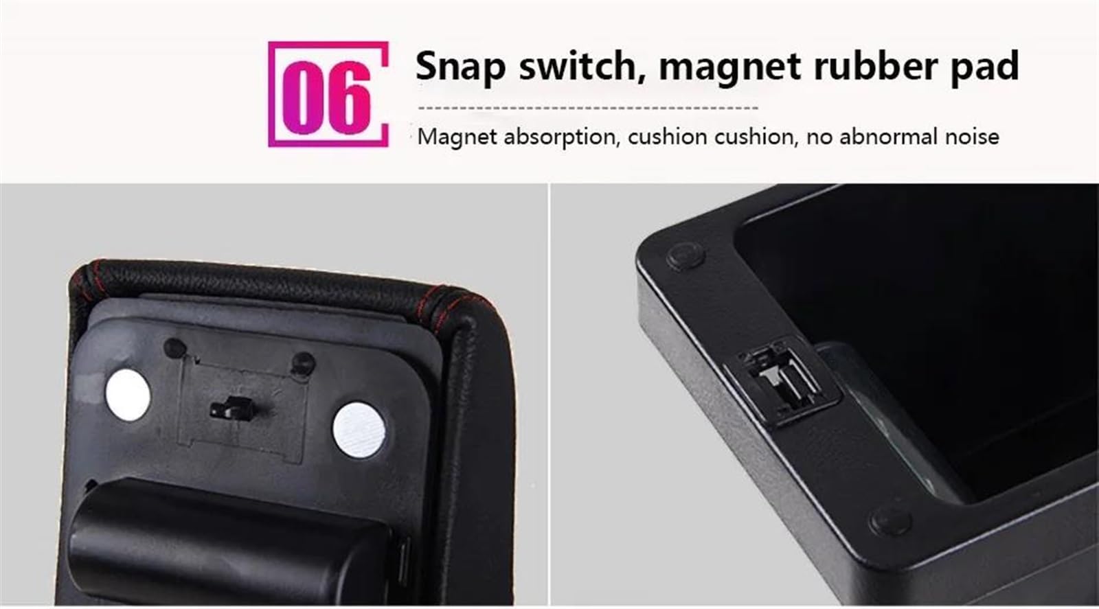 Scatola Bracciolo Con Supporto Multifunzionale Accessori Per La Modifica Degli Interni Dell'auto Imbottiti In PU Per Accento Per Tagaz Consolle centrale(B3 Black white 3USB)