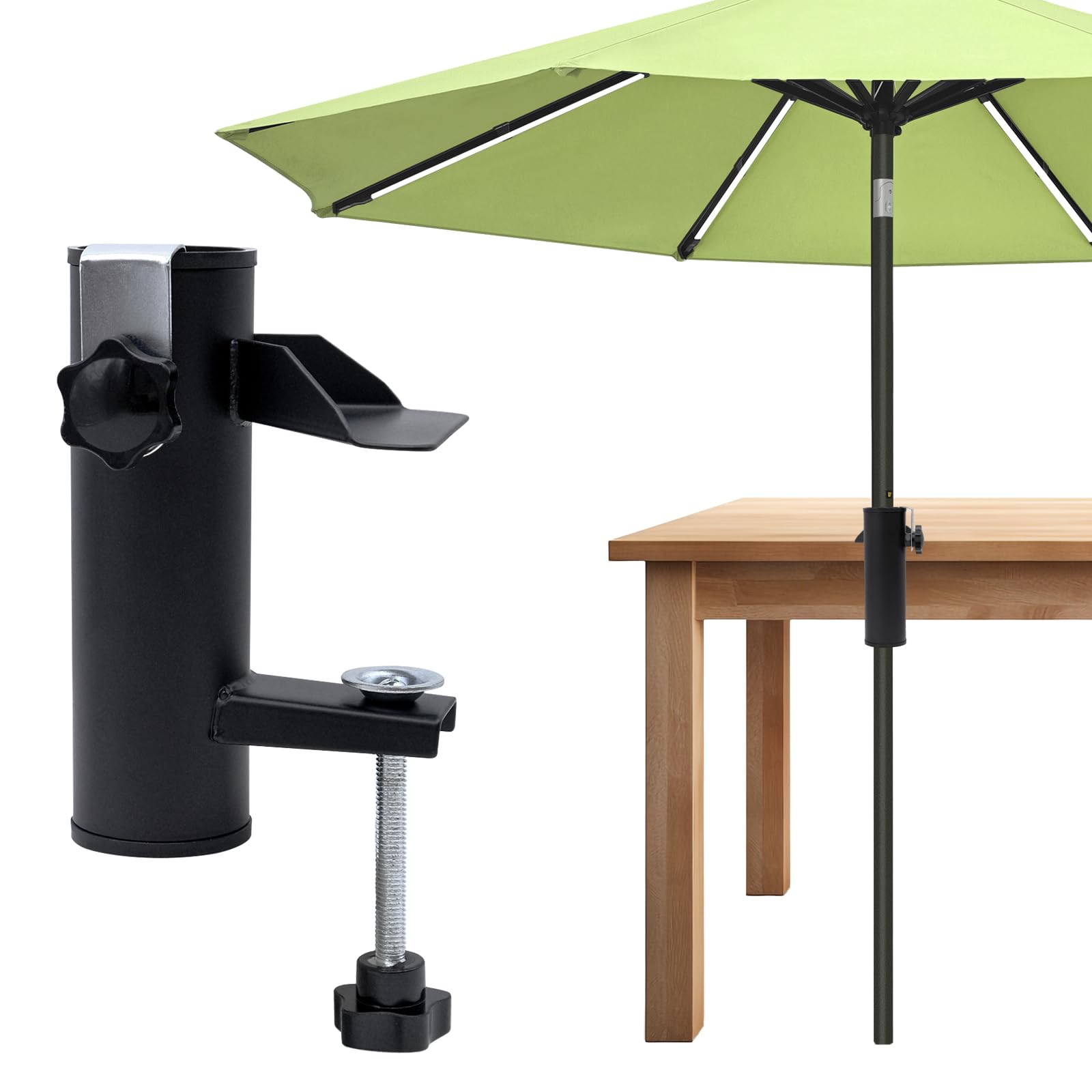 Cisolen Sonnenschirmständer, Schirmständer Balkon, Sonnenschirmhalter Balkongeländer, Sonnenschirm Halterung Feste Clip Schirmständer für Balkon, Terrasse Oder Tisch, Camping