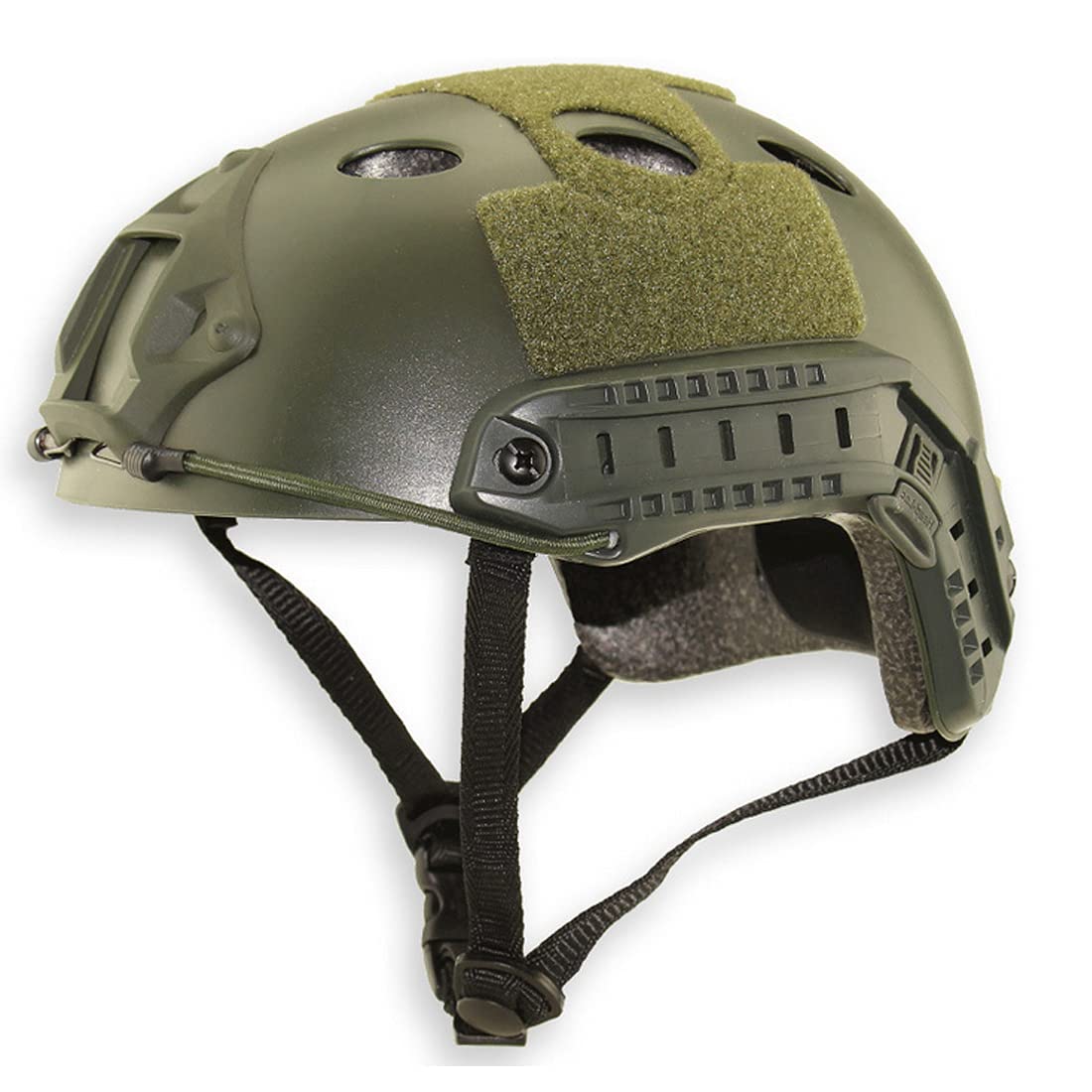 Casco táctico tipo PJ ligero y protector rápido para Airsoft, Paintball, CS, juegos, deportes al aire libre, con gafas (OD-2)
