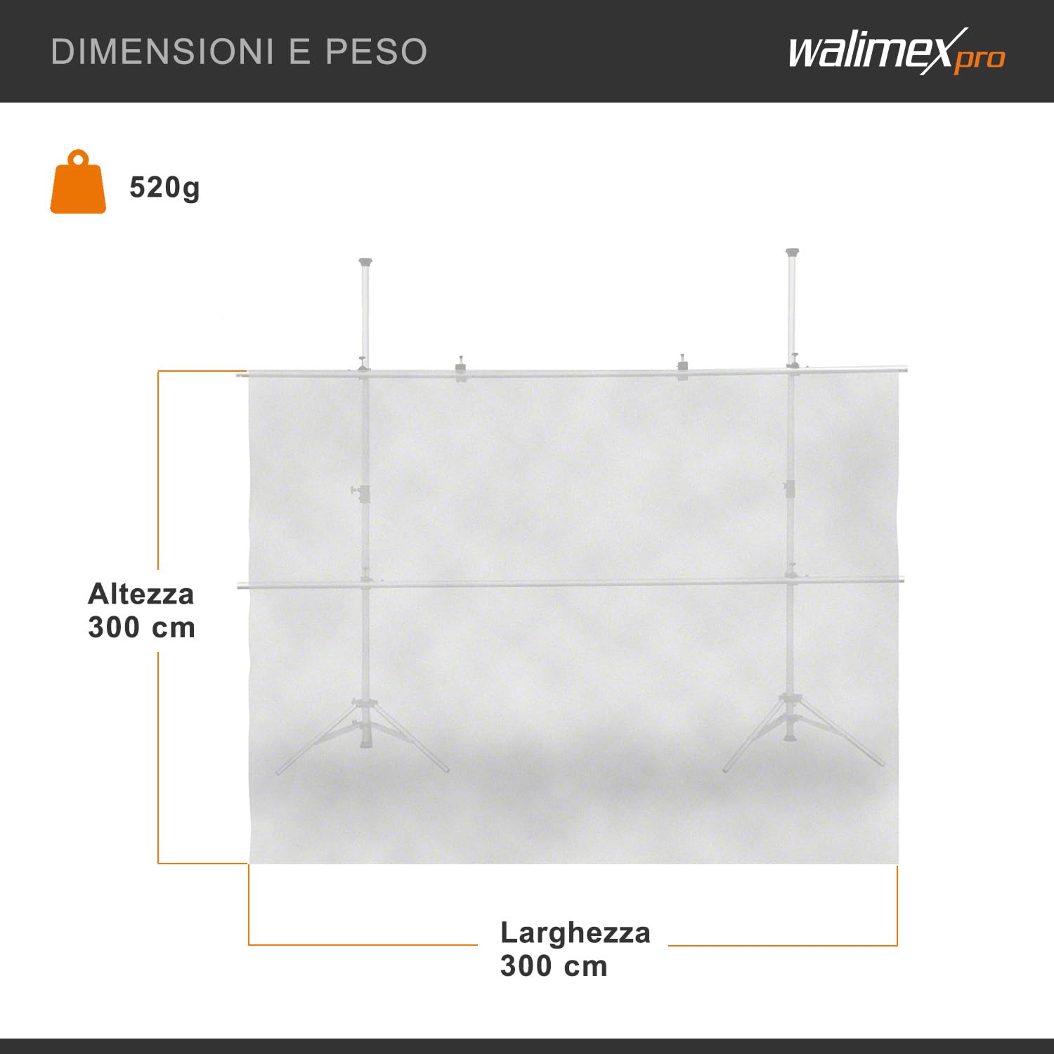 Diffusore in tessuto Walimex, 300x300 cm