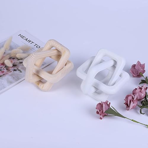 Miniatura 14 de Decoración de mesa auxiliar con nudo de madera, decoración de eslabones de cadena de madera, decoración de estantes, decoración de mesa,