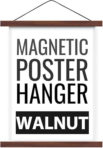 Marco magnético, 14 pulgadas de ancho, nogal, imán fuerte, madera prémium, montaje rápido, marco de madera, de pared, carteles, volutas, fotos,