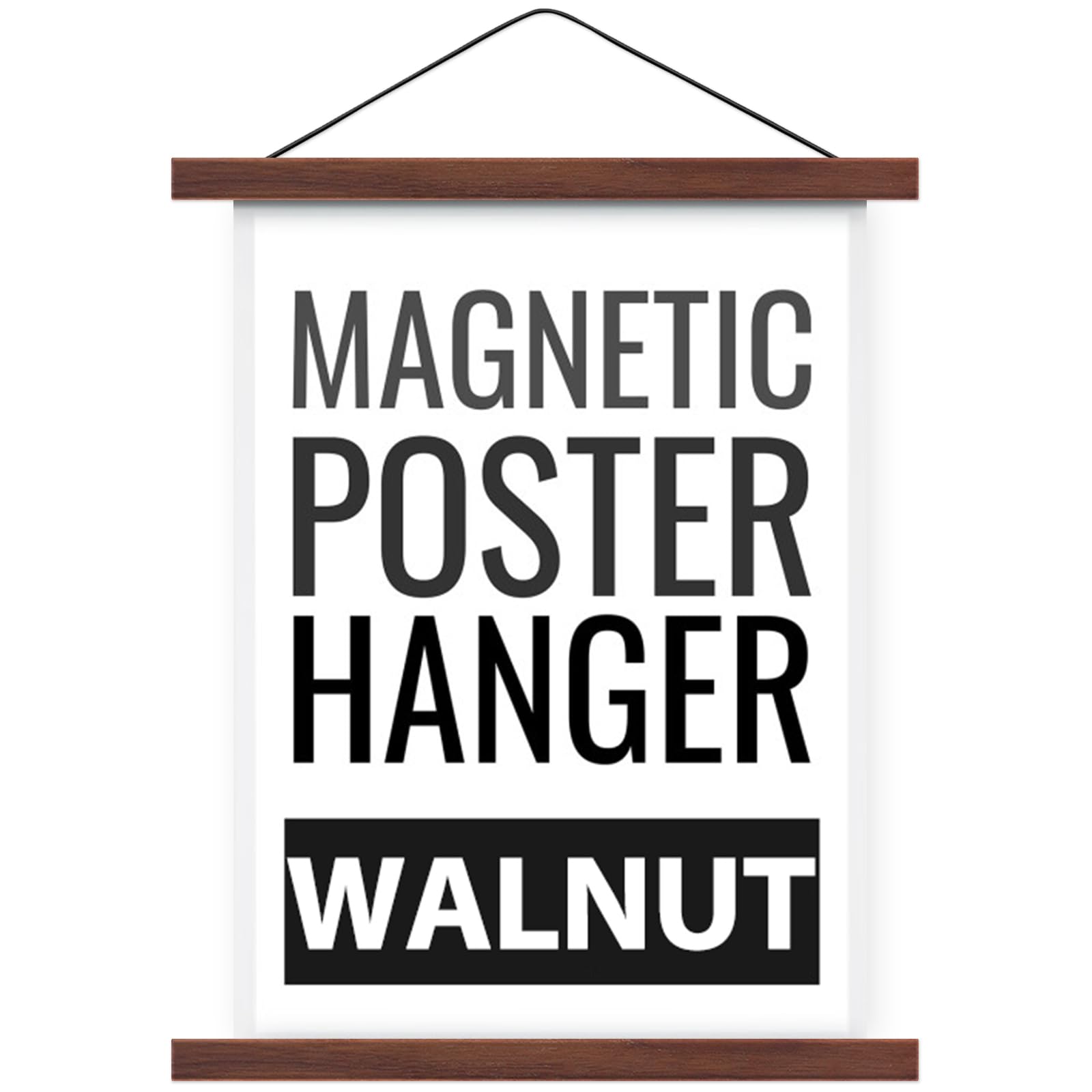 HONKKI Magnetic Poster Hanger Frame for 10x10 10x12 10x13 Movie Music Posters Wall Art,Walnut Wood Picture Frames for Canvas Diamond Map Decor, Living