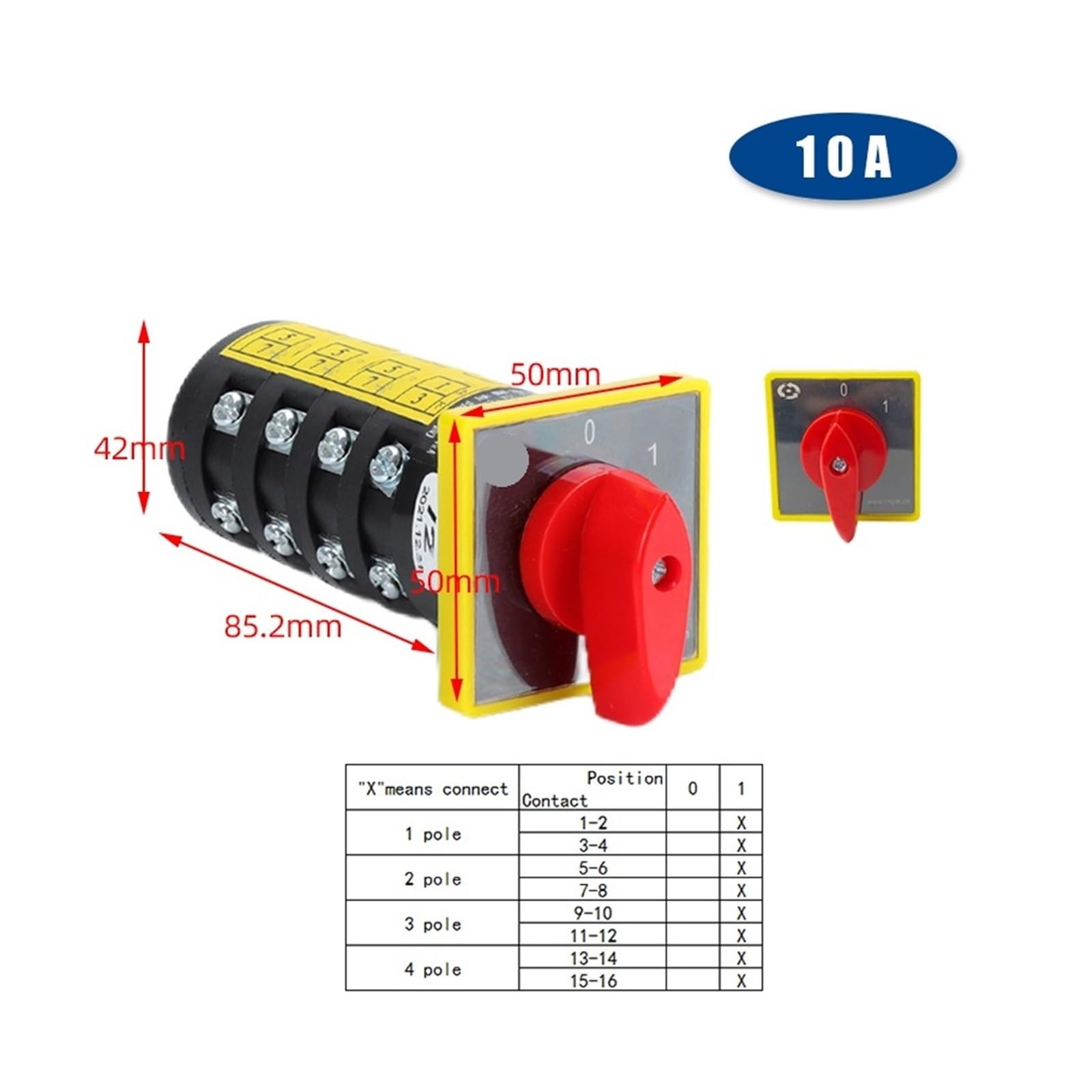 HZ5B-10A Series Changeover Rotary Cam Switch 1-4 Poles Layers Two/Three Positions Control Circuit(4Layers-01Position)