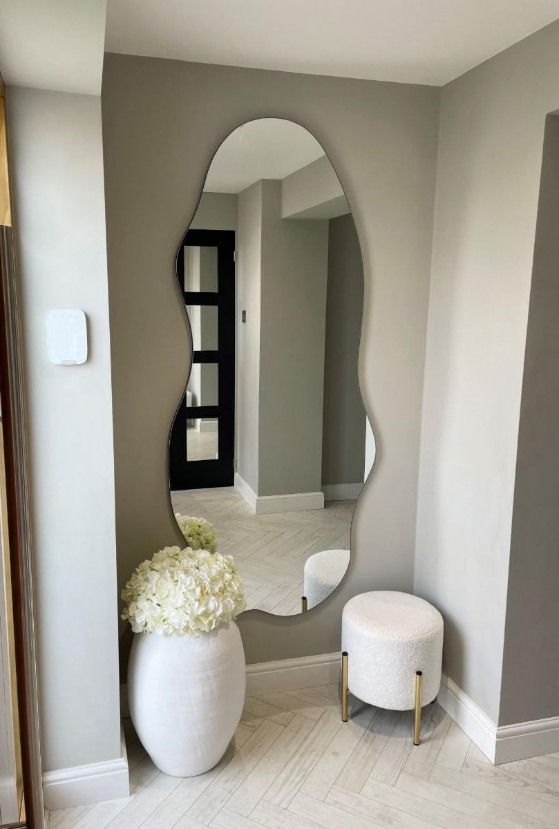 MirrorOutlet Lacuna Frameless Pond Wall Mirror - 71" X 32" - Silver