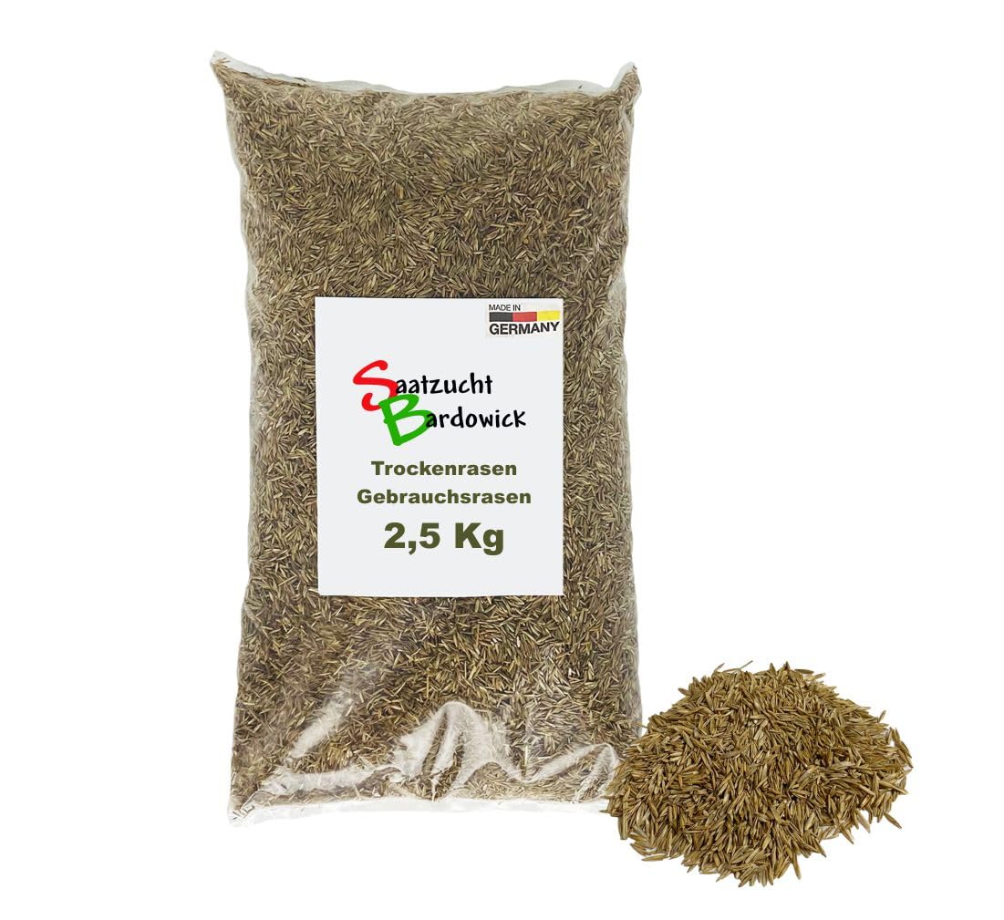 Saatzucht Bardowick 1-30 Kg Rasensamen Berliner Tiergarten Gebrauchsrasen - für trockene Standorte - Qualität zum fairen Preis (2,5 kg)