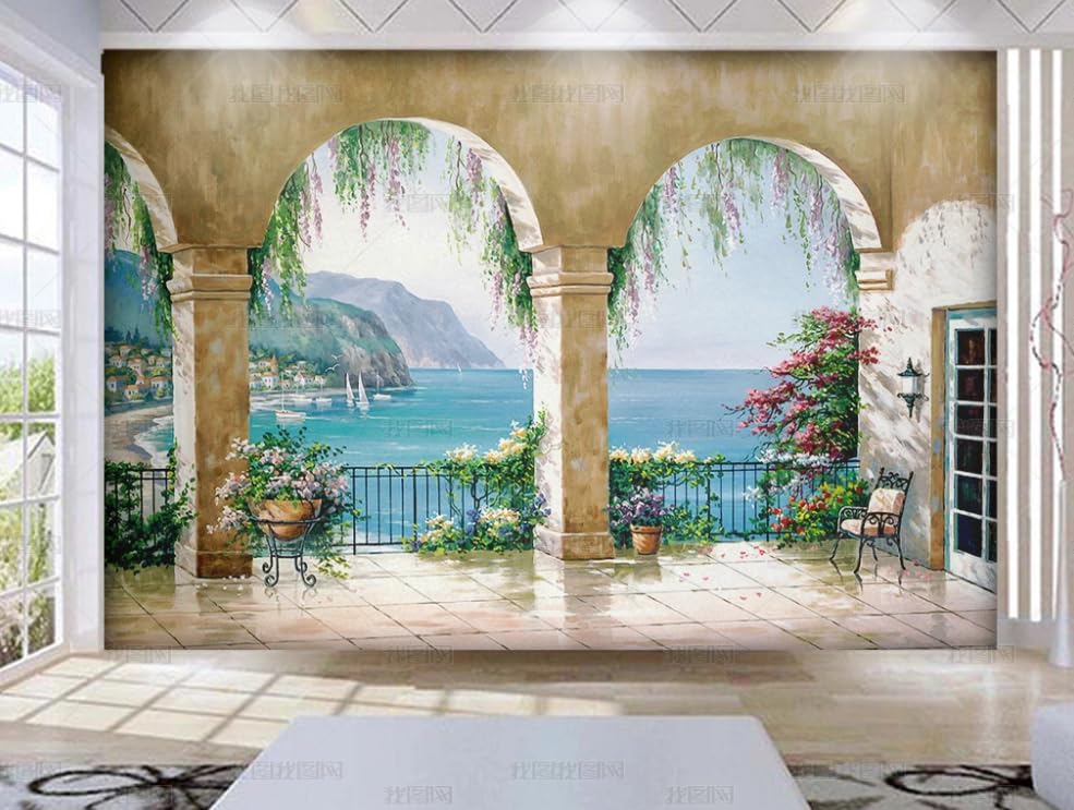 Papier peint intissé haut de gamme architecture européenne grand format mural 400x280cm