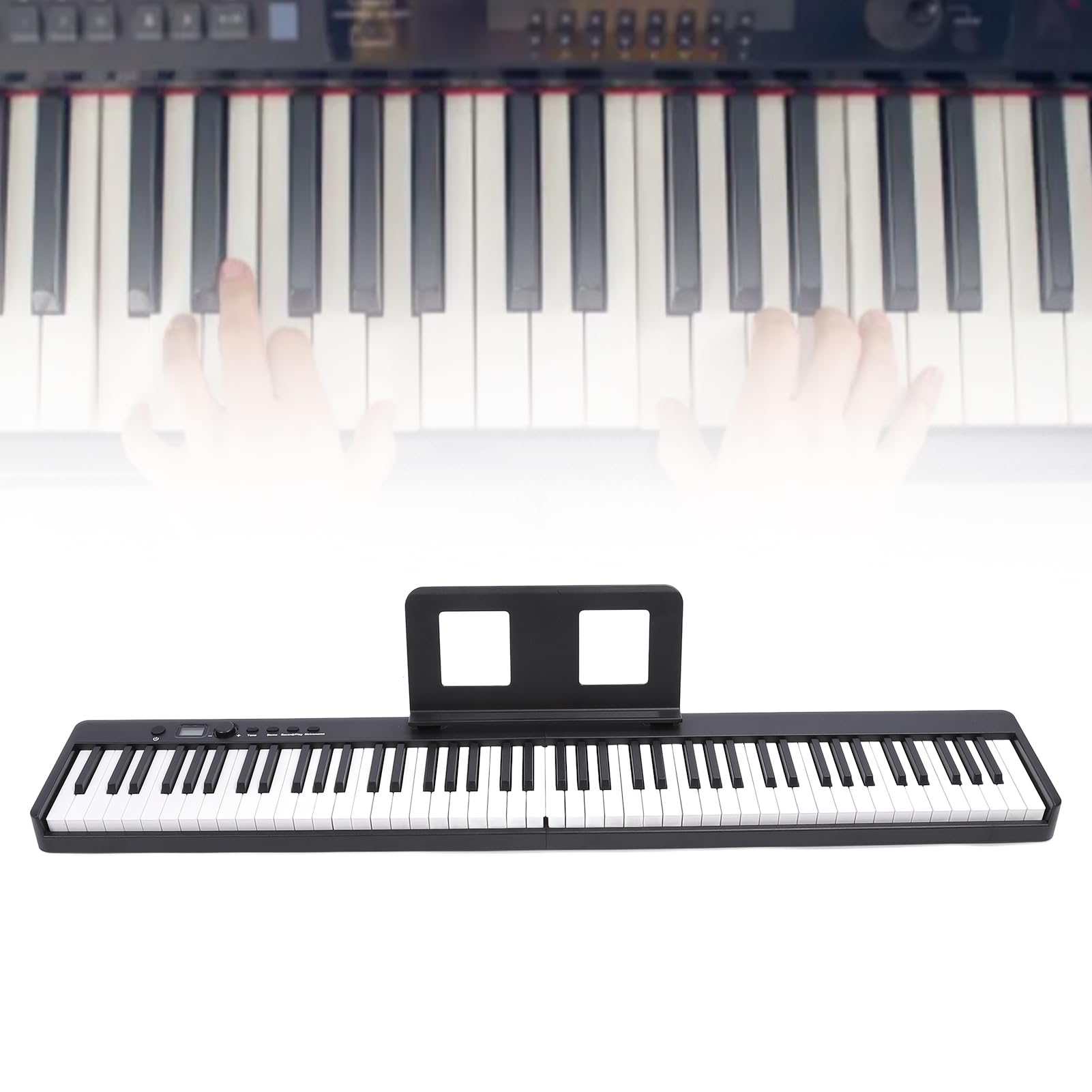 Piano plegable, material de policarbonato premium, 88 teclas, teclado electrónico, portátil para principiantes, con pedal de pie, bolsa de viaje, para uso en interiores y exteriores
