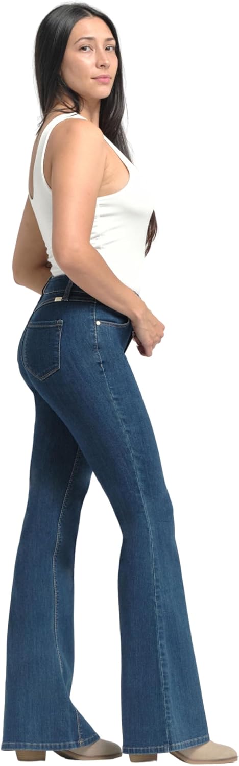 1822 Denim Women's 34" Long Mid-Rise Vintage Flare Jeans