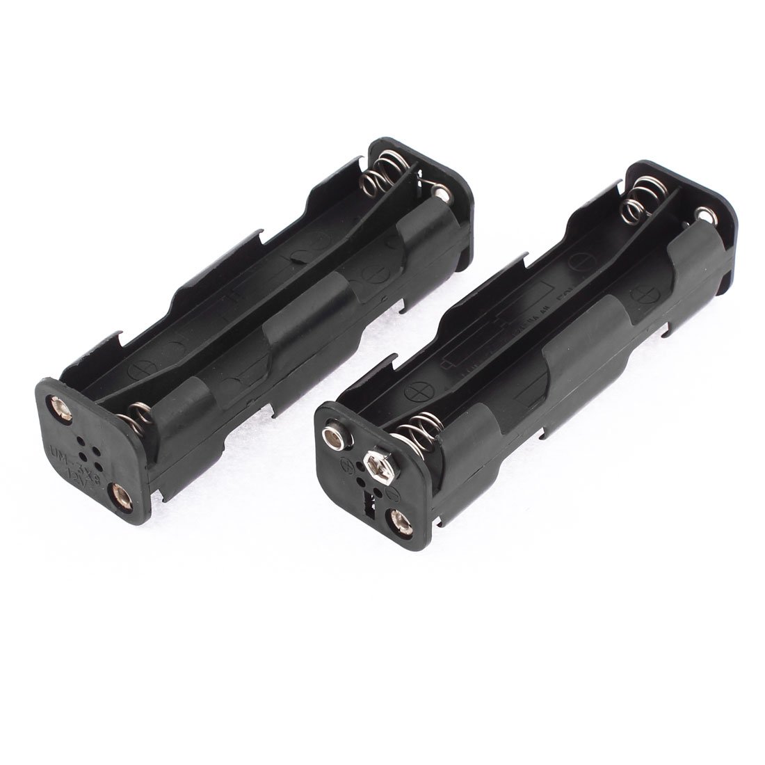 Aexit 2 Pcs Batteries, Chargers & Accessories Plastic Double Sided 8 x 1.5V AA Battery Holder Box Battery Chargers Case Black