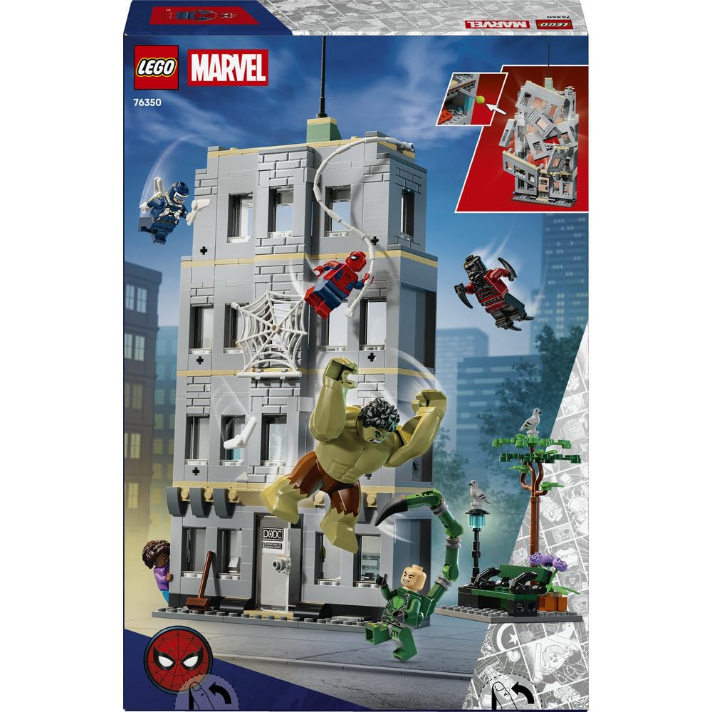 LEGO | Marvel Epickie starcie: Spider-Man kontra Hulk 76350 | Zabawka dla 8-latka, 6 postaci Marvel z filmu, prezent dla fana Spider-Mana, zestaw klocków dla dzieci, 534 elementy