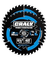 Vista 20 de CRALY Hoja de sierra circular de 6-1/2 pulgadas y 24 dientes para corte de madera, eje de 5/8 pulgadas, punta de carburo, corte fino, Black Ice