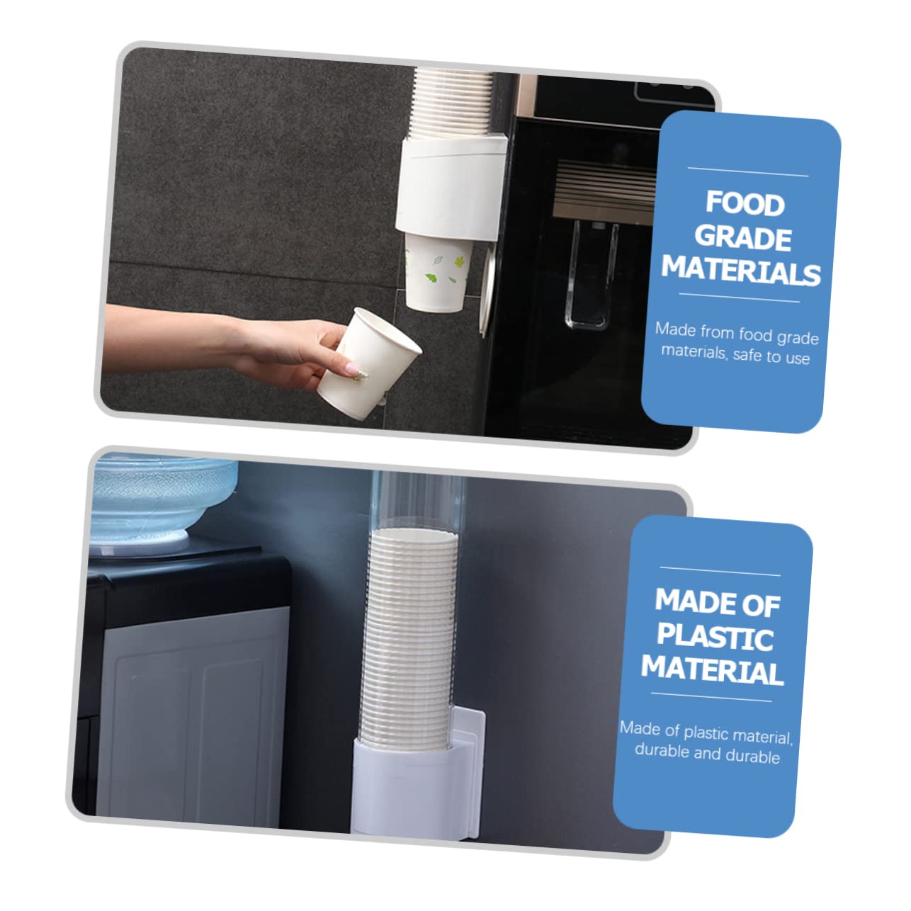 HOOTNEE Wall Mounted Disposable Paper Cup Holder Easy Access Cup Dispenser for Water Cooler Installation