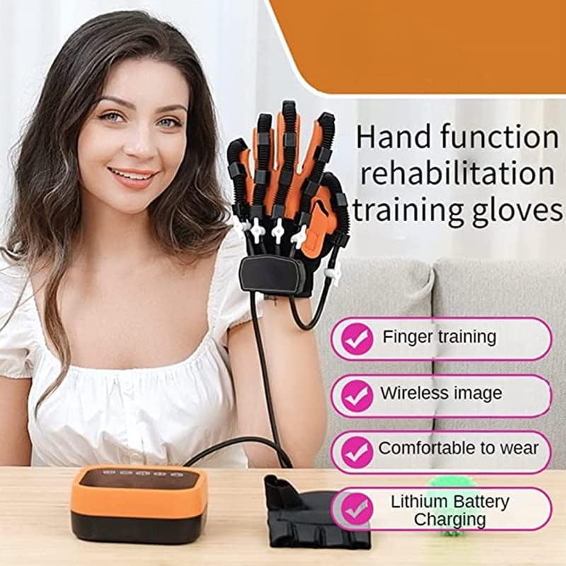Miniatura 2 de Dispositivo eléctrico de entrenamiento de mano con dedo, guantes de robot de rehabilitación, para entrenamiento de corrección de flexión de dedos,