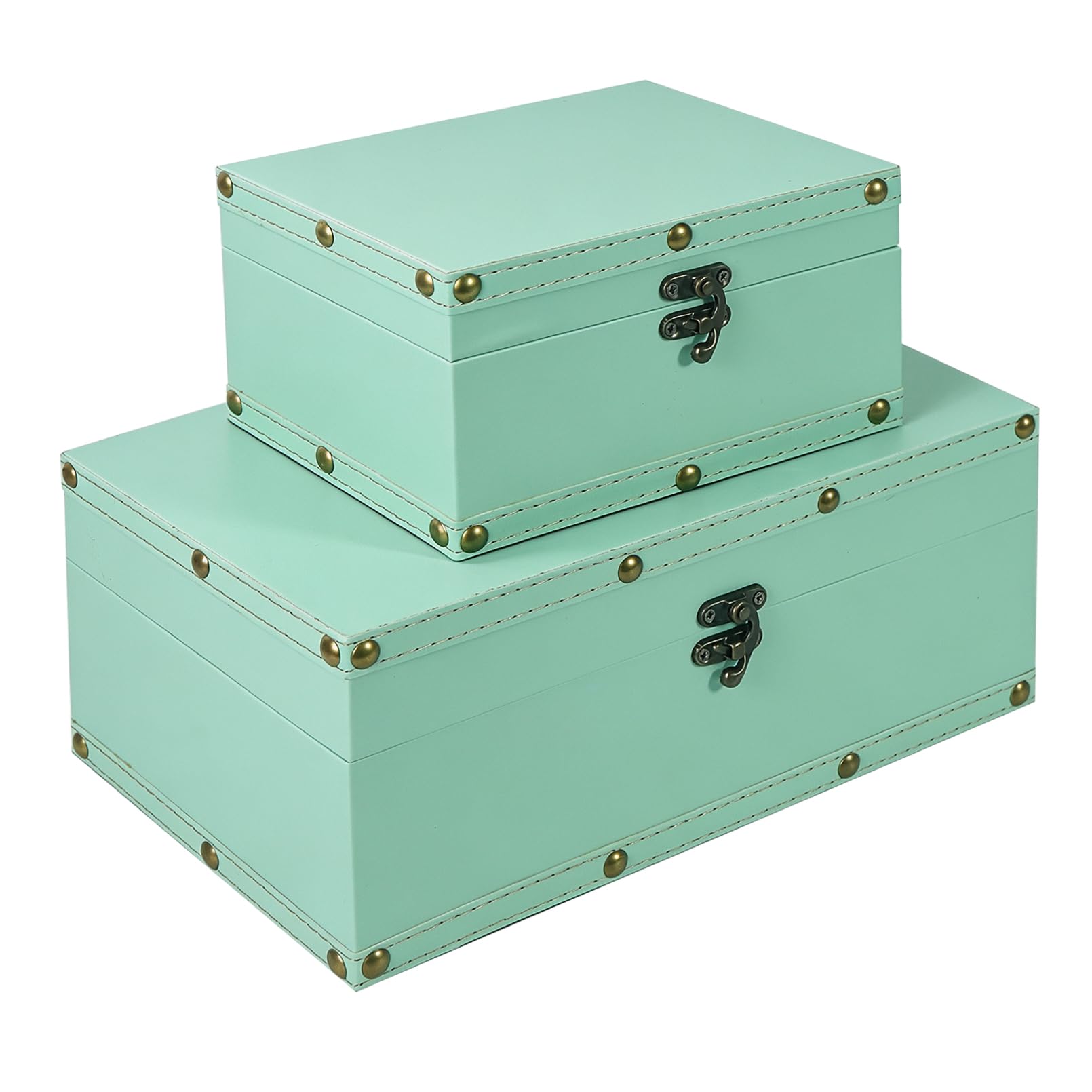 DreamsEden Scatole decorative in legno con coperchio, set da 2