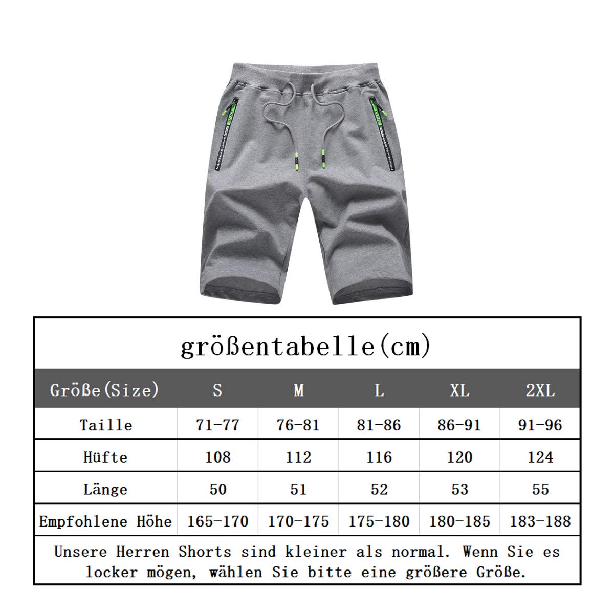 JustSun Pantaloncini Uomo Shorts Sportivi con Tasche con Zip