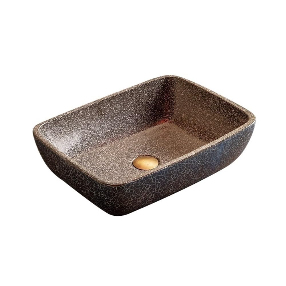 CWCQGH Bathroom Vessel Sink Retro Chinese Style Countertop Wash Basin Hotel Ceramic Art Bathroom Sink, 58 * 37 * 12cm Vessel Sink
