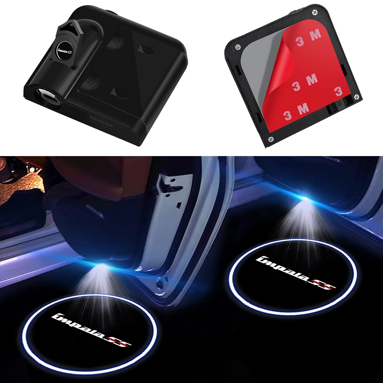 Buy 2Pcs Car Door Lights Logo Projector for Chevy Impala SS,Wireless