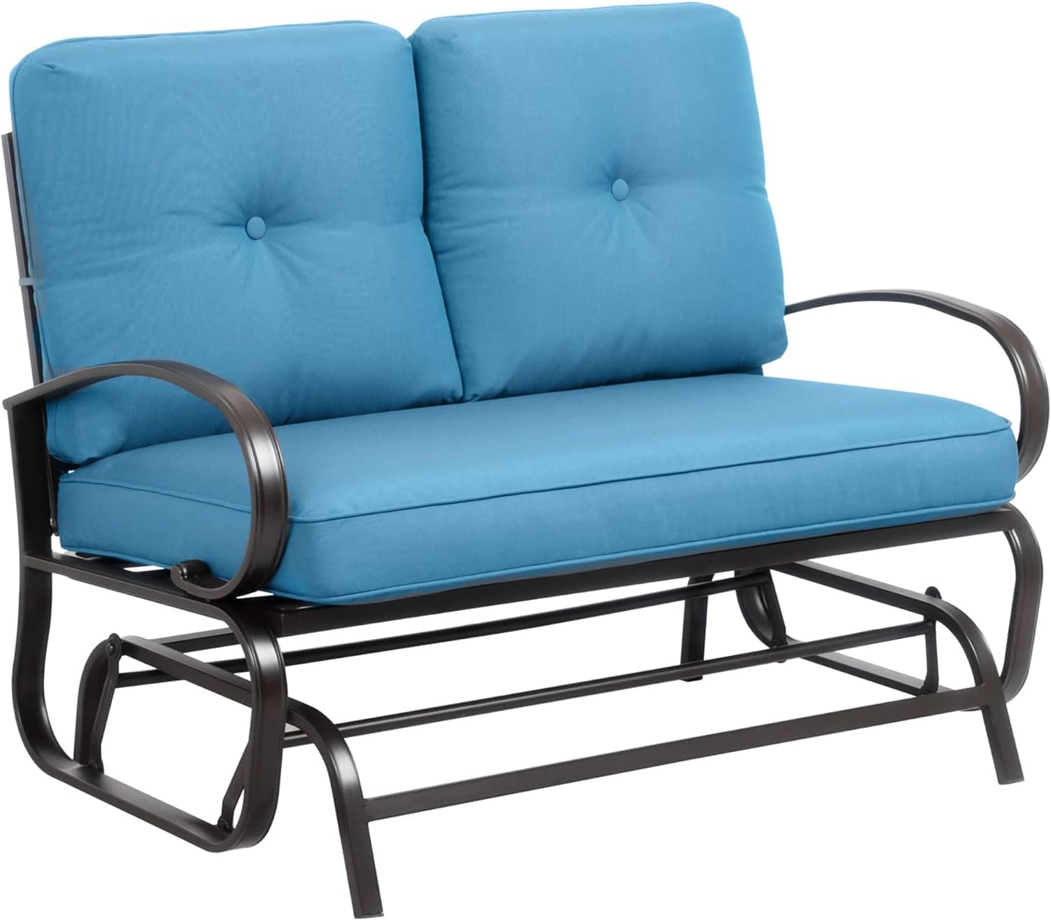 JY QAQA Patio Outdoor Metal Gliders Rocking Bench, Garden