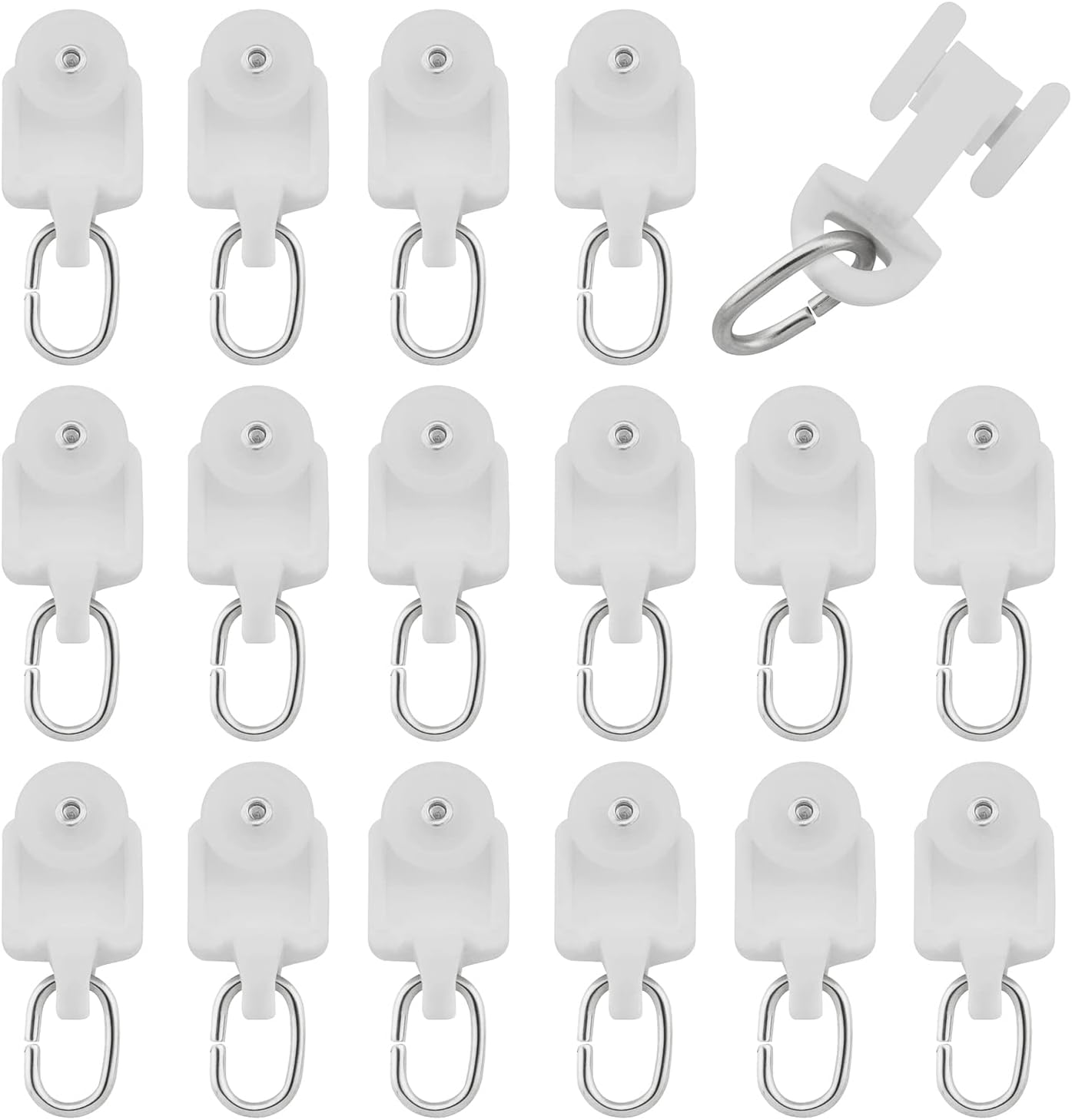 Curtain Track Roller Hook ZZLZX 50PCS Curtain Glider Hooks