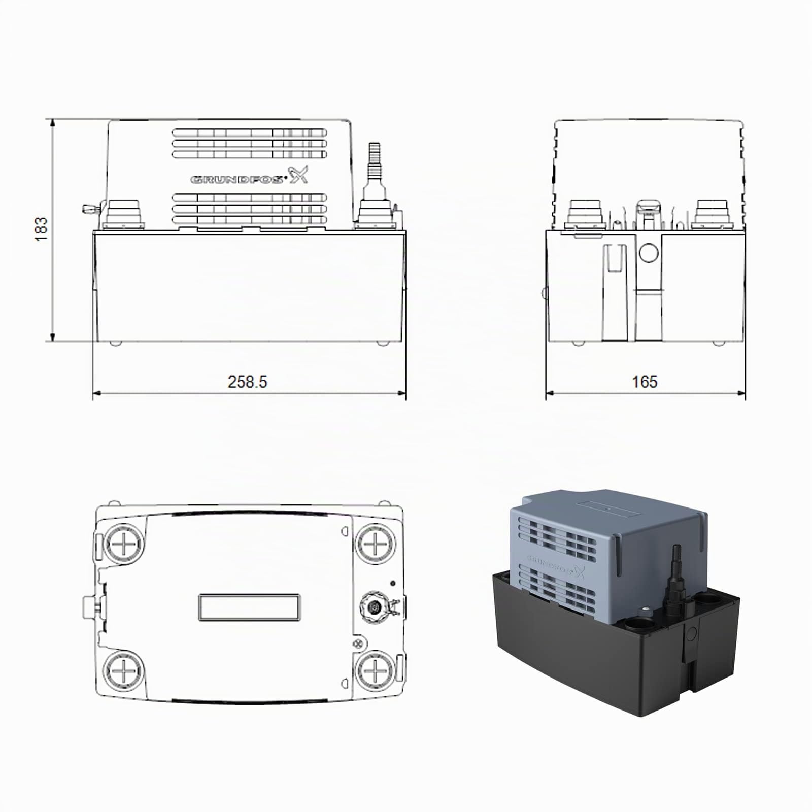 Grundfos conlift – Pumpe Evakuierung Kondensat conlift1-ls
