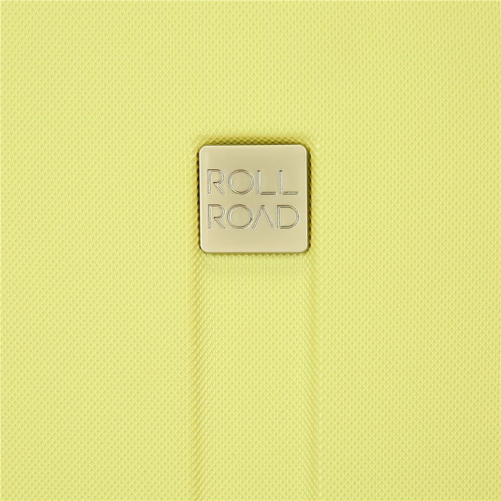 ROLL ROAD Cambogia - Valigia da cabina gialla, 40 x 55 x 20 cm, rigida 2,9 kg, chiusura a combinazione laterale, in ABS, 2,9 kg, 37 l, estensibile, bagaglio a mano, giallo, Taglia unica, Valigia