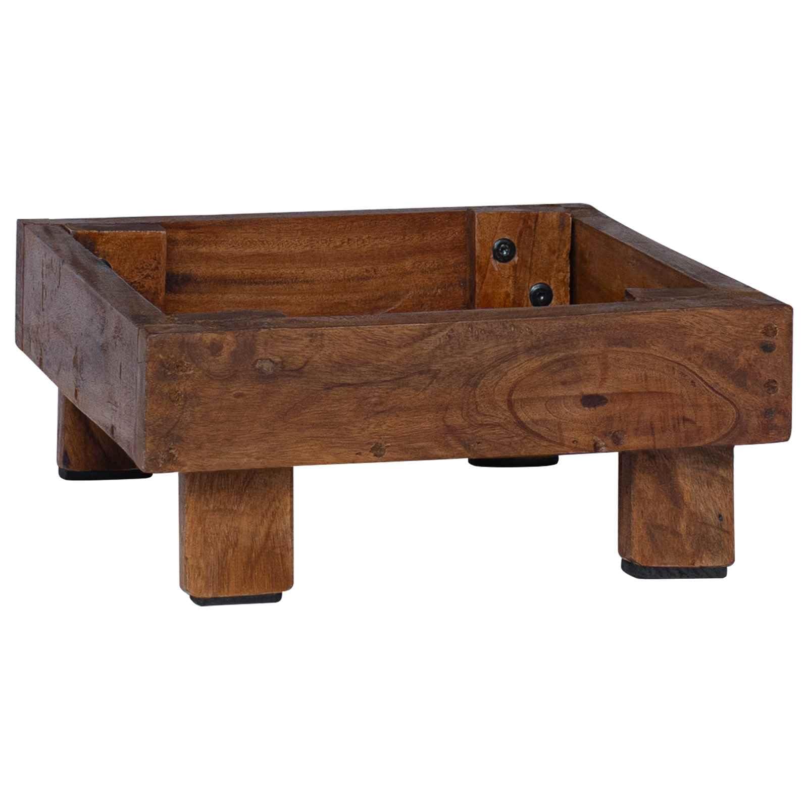 Supporto per piante, 3 pezzi, marrone mogano | Diverse dimensioni, resistente alle intemperie, superficie oliata, per balcone e giardino