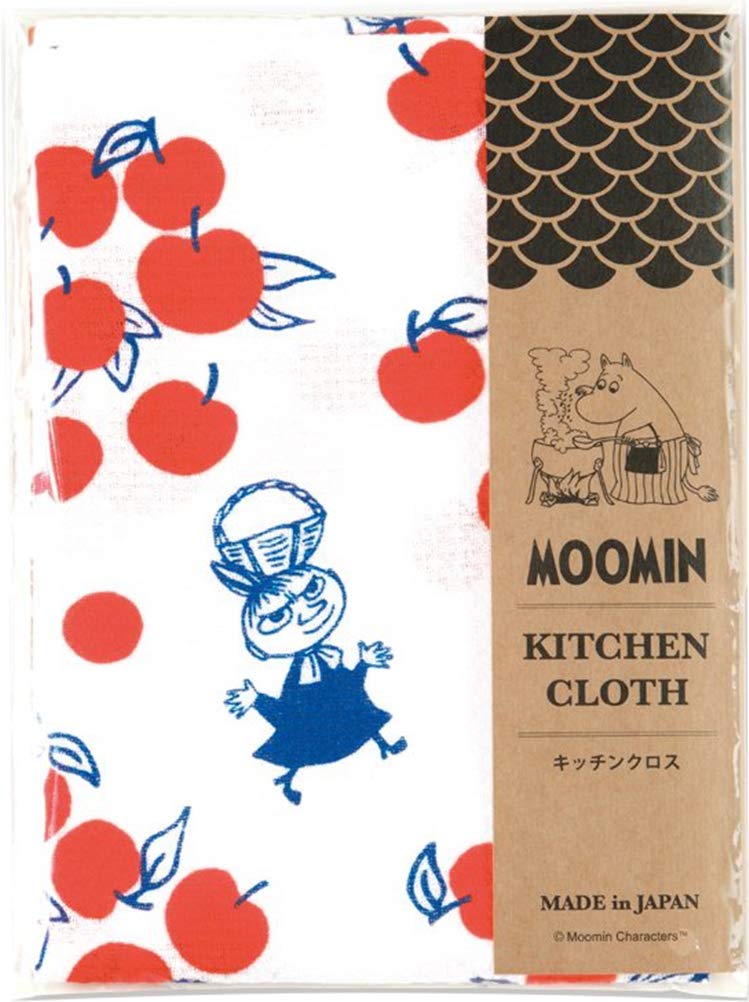 Miyamoto-Towel 6086 Miyamoto-Towel Kitchen Cloth, 13.4 x 27.6 inches (34 x 70 cm), Moomin, Little My & Apple, Made in Japan