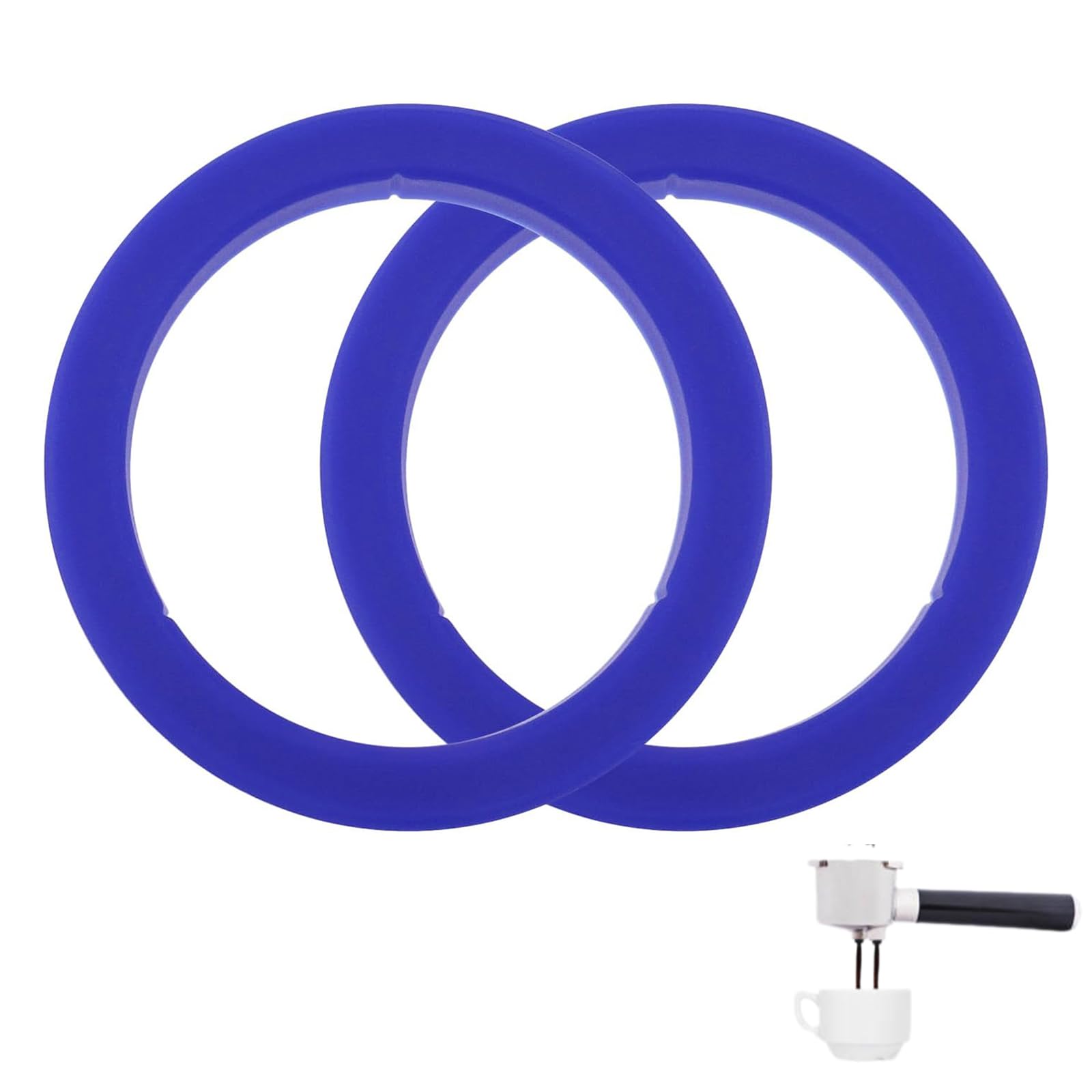 RLMVGBX 2-Pack Silicone Coffee Group Head Seal Gasket for Gaggia Classic VBM Faema E61 E98 Espresso Machines, Food-Grade Replacement Part for Leak Prevention Maintenance, Navy Blue
