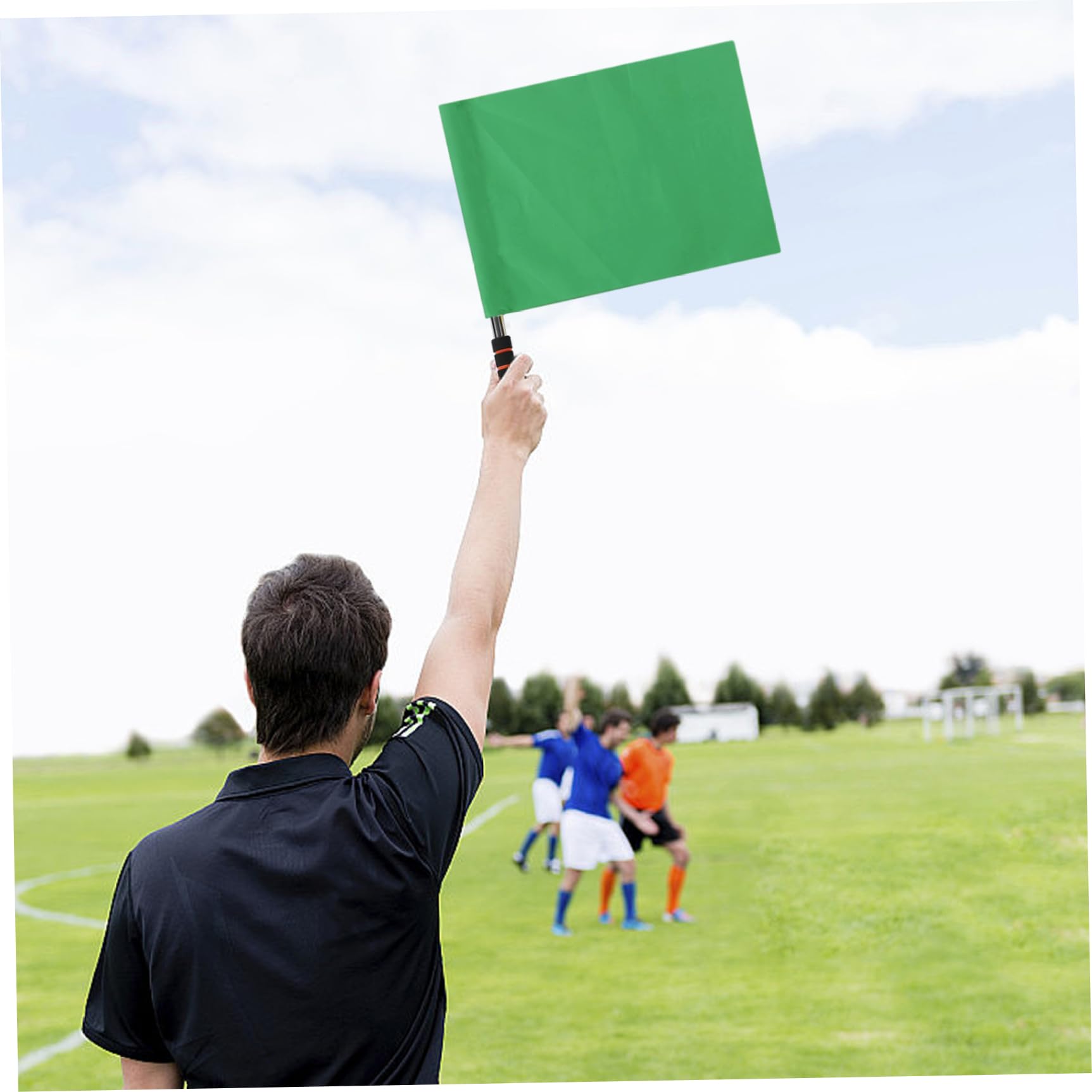 Drapeaux d'arbitre de football 4 pièces drapeaux de volley-ball avec poignée confortable parfaits pour les événements d'athlétisme