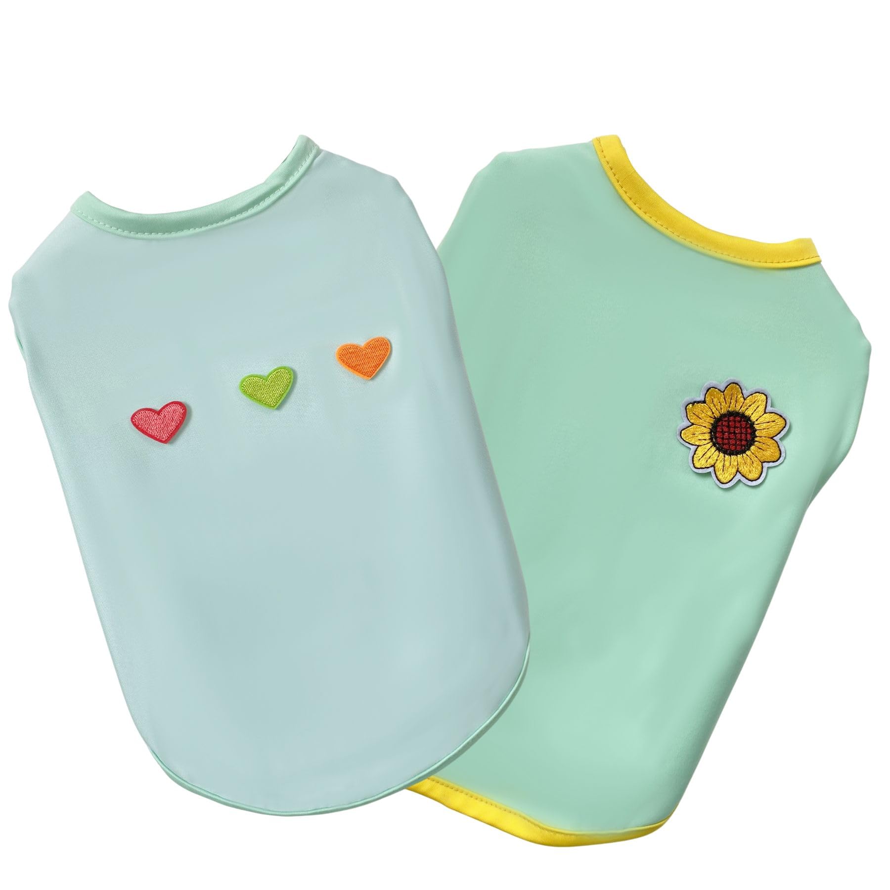 2PCS Flower Printed Summer Dog Shirts for Small Medium Pet t Shirt Girl Boy Clothes Soft Breathable