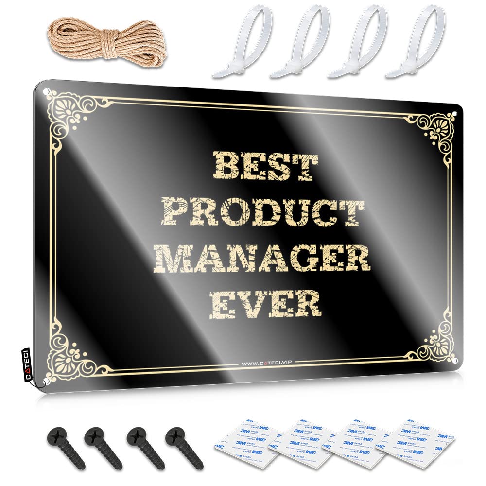 MGHTLCCME Tin Signs Warning Best Product Manager Ever Tin Sign Bar Sign Home Decor Tin Metal Decor(30X40CM)