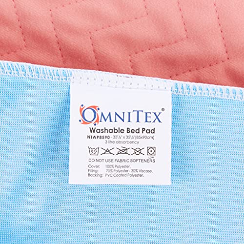 Omnitex 3 Litre Washable Bed Pad Protector without Tucks, 85 x 90cm Reusable Incontinence Pad, 3 Litres Absorption Capacity - Image 3