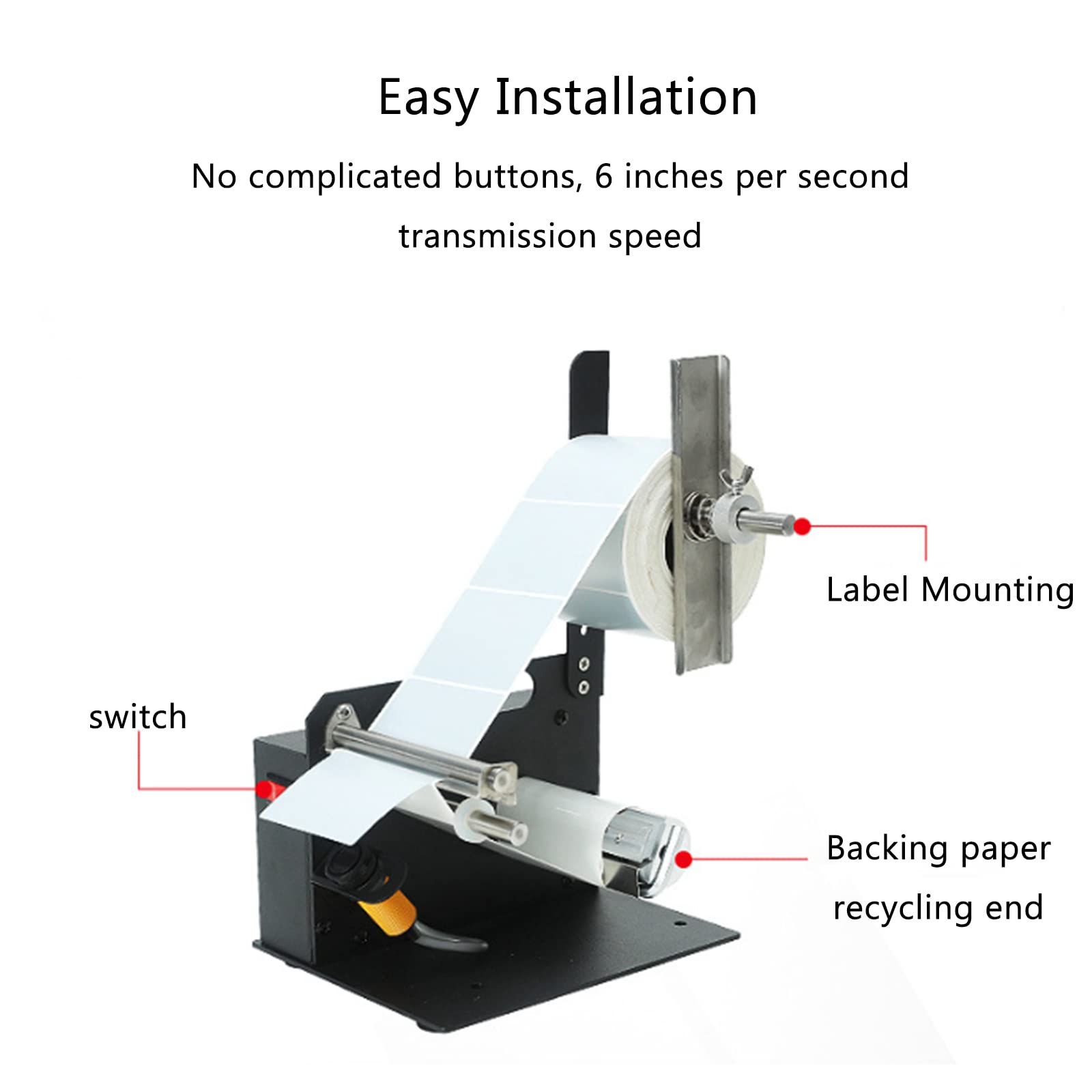 Dispenser elettrico di etichette - Applicatore ad alta velocità per bottiglie, compatibile con etichette di larghezza 10-106 mm, applicazione rapida 6 pollici/s
