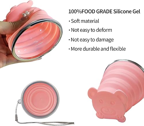 Miniatura 5 de Taza plegable de silicona plegable  Taza ligera y expandible  Taza portátil reutilizable para viajes, camping, senderismo, supervivencia, picnic,