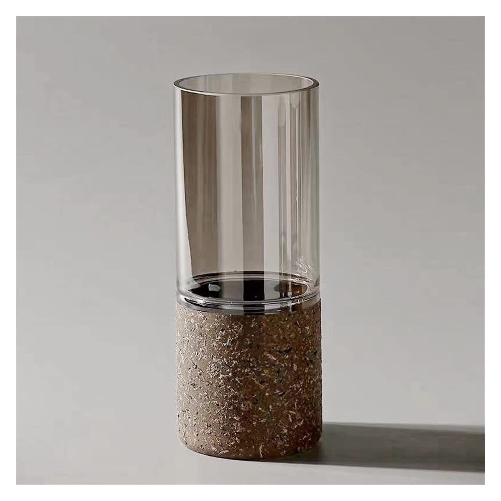 AYCDL Vase Flower Vase Minimalist European Transparent Glass Vase Hydroponic Flower Pots Decorative Desk Decoration Cylinder Vases Modern Home Decor Vase,L