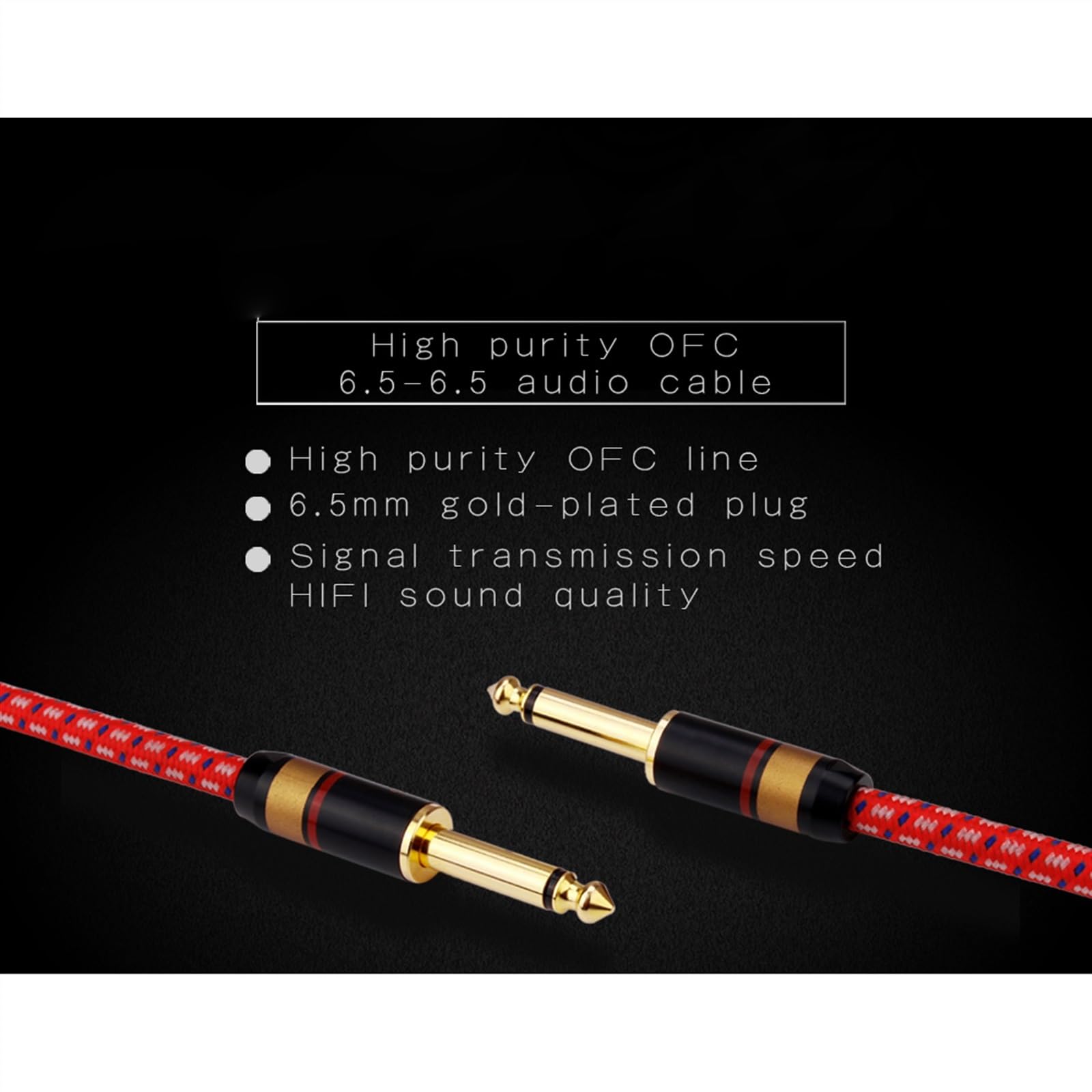 Cavo Audio Professionale per Chitarra Cavo per Chitarra Jack da 6,5 ​​mm A 6,5 ​​mm Cavo Audio per Amplificatore Mixer per Chitarra Stereo Cavo da 6,35 Mm (Color : 1.5m)