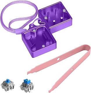 LexonElec Switch Opener Kit with Switch Puller Aluminum Keyboard Switch Opener for Cherry MX Gateron Kailh Box Outemu Akko Panda Switch, Switch Opener for Mechanical Keyboard with Metal Magnet-Purple