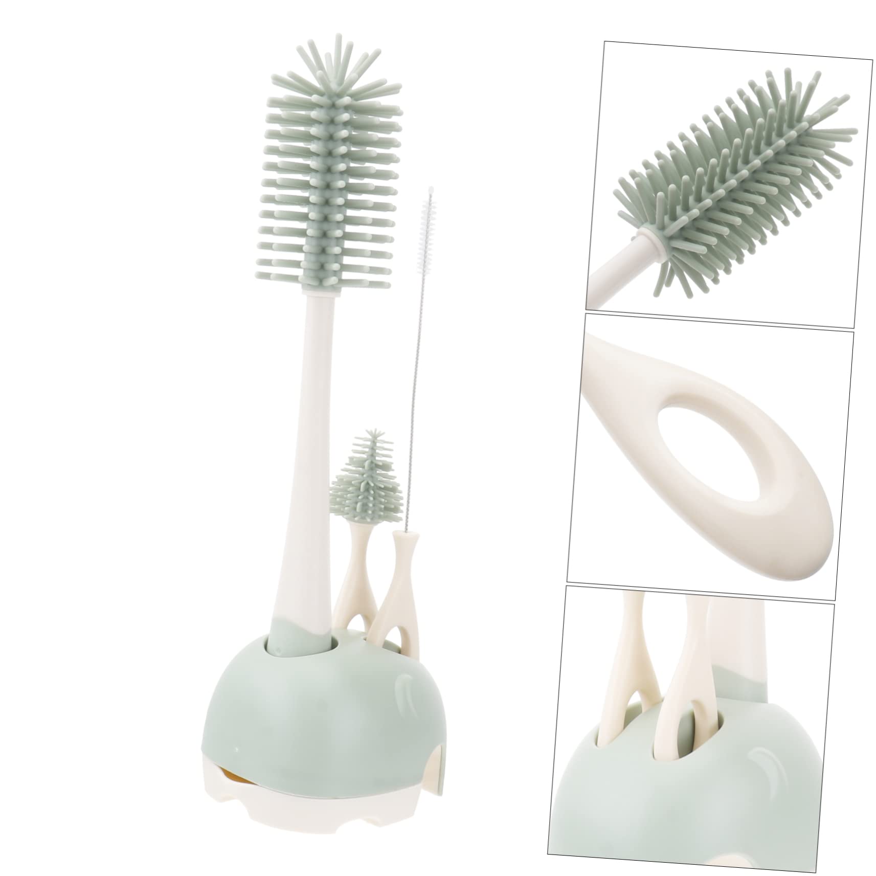 UPKOCH 2pezzi Spazzole Silicone Per La e Bottiglie Rotazione Bristle Per Rimuovere Macchie
